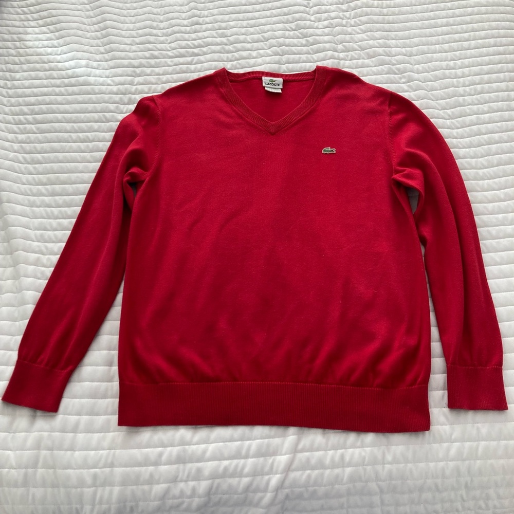 Red Vintage Lacoste Sweater — Size 5